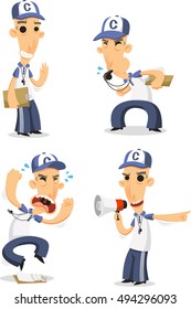  Sports Coach Set Vector Cartoon