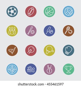 Sports color circle line icon