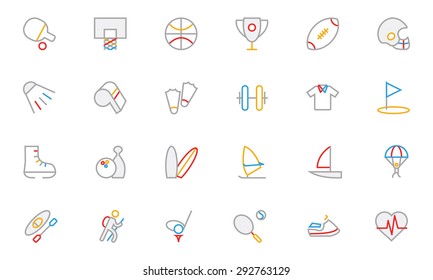 
Sports Colored Outline Vector Icons 1
