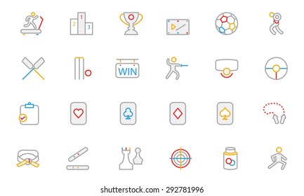 
Sports Colored Outline Vector Icons 4
