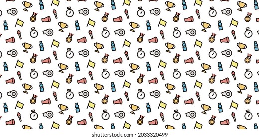 Sports competition icon pattern background for website or wrapping paper (Color icon version)