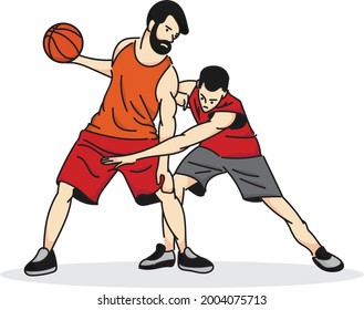 Sports Competition Illustration Arts of Basketball Athlete