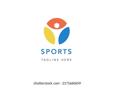 logotipo de competición deportiva con elementos coloridos