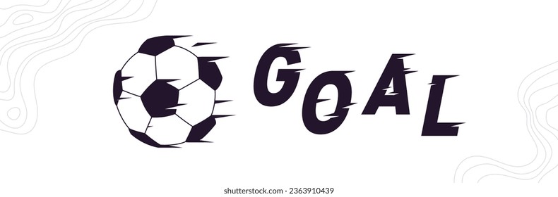 sports concept - GOAL text effect accompanied by soccer ball symbol. national and international sports. soccer game. ball symbol