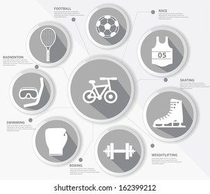 Sports concept,Gray version,vector