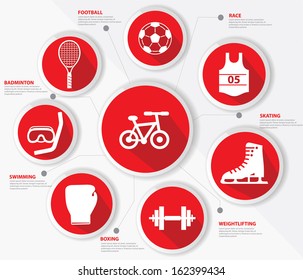 Sports concept,Red version,vector