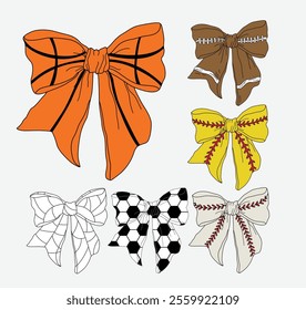 Sports Coquette Bow Sublimation vector Design Bundle