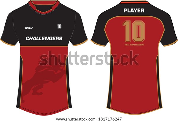 Download Sports Cricket Tshirt Jersey Design Template Stock Vector (Royalty Free) 1817176247