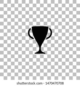 Sports cup. Black flat icon on a transparent background. Pictogram for your project