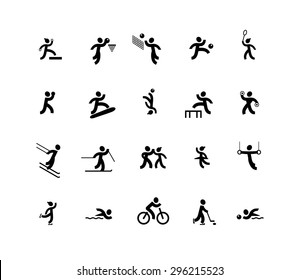 Sport Icon Set Stick Man Vector Stock Vector (Royalty Free) 1550213450 ...