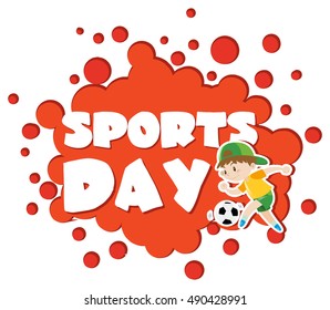 Sports day label or sticker