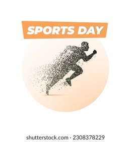 Sports Day | Man running vector illustration on white background