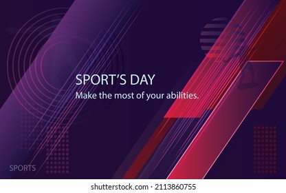 Sports day ,sport event design vector,unleash your potential,2d  illustration