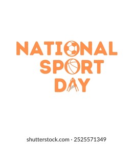 Sports Day Text Vector. International Sports Day Illustration. Graphic Design for the decoration of gift certificates, banners, and flyer