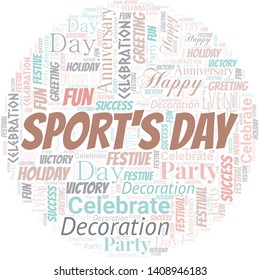 Sport's Day Word Cloud. Word cloud Made With Text.