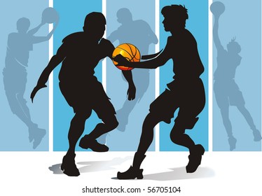 Sports design. Basketball Players. Vector illustration sports series.