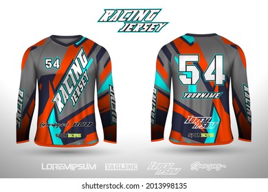 Sports design jersey for football racing cycling gaming jersey premium vector.