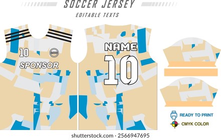 A sports design jersey that says player T-shirt sport jersey design template with geometric line halftone background. Sport uniform in front view. Shirt mock up for sport club. Vector Illustration