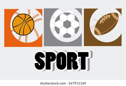 sports design over gray background vector illustration