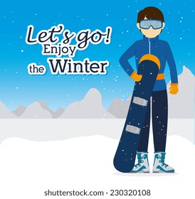 Sports design over landscape background, vector illustration