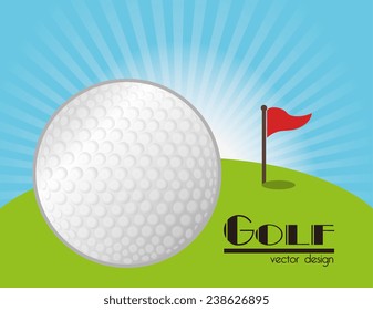 Sports design over landscape background, vector illustration.