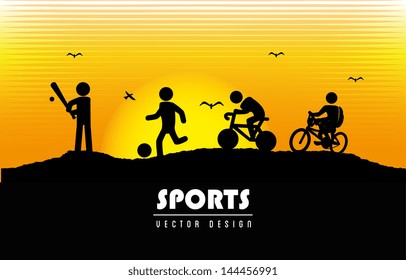 sports design over late afternoon background vector illustration