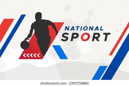 Sports design-Design for banners and posters with the concept of celebrating National Sports Day featuring basketball players. national sports celebration banner