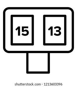 Sports digital scoreboard line icon 