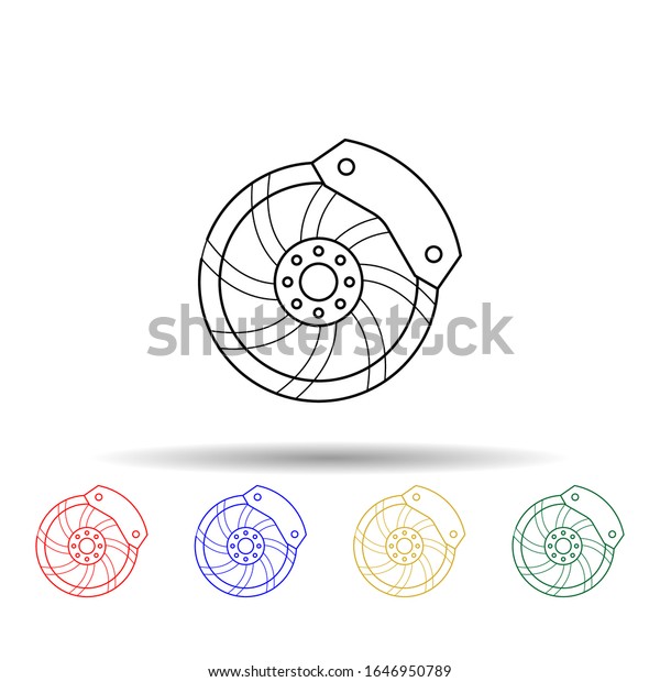 Sports disc multi color style icon. Simple\
thin line, outline vector of bigfoot car icons for ui and ux,\
website or mobile\
application