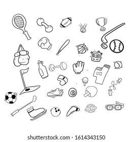 Sports doodle icon vector hand drawing 