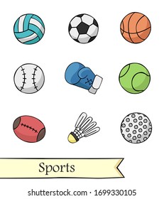 Deportes en el vector de estilo de dibujo