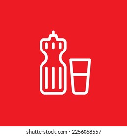 Sports drink line icon, graphic resource template, vector illustration.