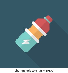 Sports drinks flat  icon with long shadow,eps10