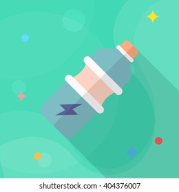 Sports drinks flat  icon with long shadow,eps10