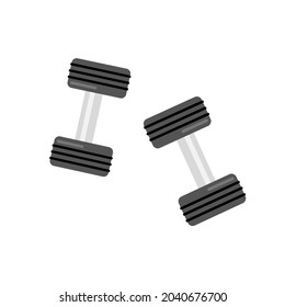 Sports dumbbell for performing exercises. Vector illustration isolated on a white background. For a fitness blog, web illustration, sticker.