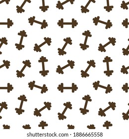 Sports dumbbells on a white background. Seamless. Vector illustration.