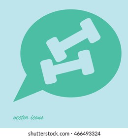 Sports dumbbells vector icon