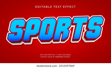 Sports ediable text effect template