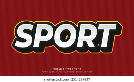 esportes modelo de efeito de texto 3d editável tipografia em negrito e estilo abstrato, logotipo e marca comercial