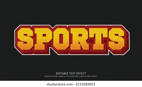 sports editable 3d text effect template bold typography and abstract style, logo and business brand