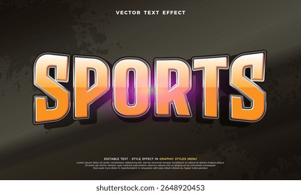 Sports editable 3D vector text style effect, perfect for sports themed events