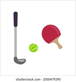 Sports elements isolated on white. Clipart collection. Vector stock illustration. EPS 10