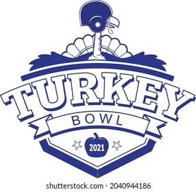 A sports emblem for a turkey bowl game