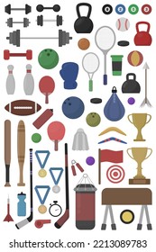Sports Equipment. Sports activities. Vector