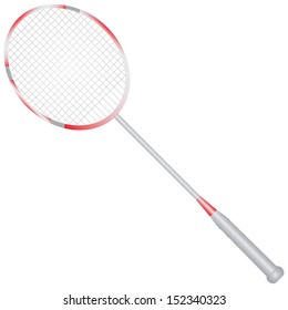 Sports equipment for badminton game - racquet. Vector illustration.