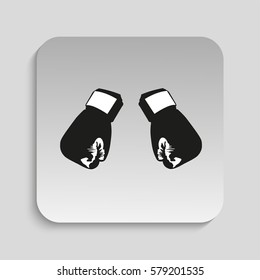 Sports Equipment. Boxing gloves. Vector icon.
