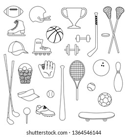 sports equipment digital stamps