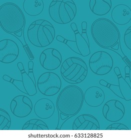 sports equipment flat icons