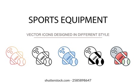 Sports Equipment icon design with white background stock illustration