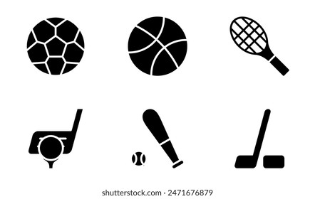 sports equipment icon symbol vector template collection